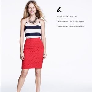 J.Crew “The Pencil Skirt” in Exploded Eyelet